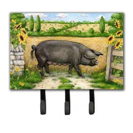Jensendistributionservices Black Pig with Sunflowers Leash or Key Holder MI760506